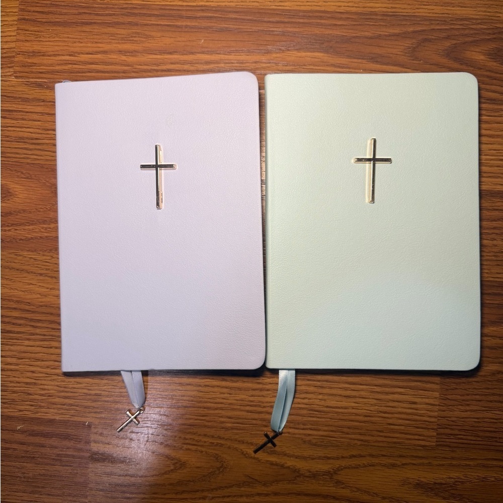 NEW Blue & Mint Cross Journal With Cross Charm Bookmark Bundle